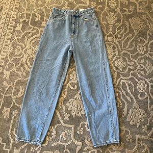 Light worn blue jeans